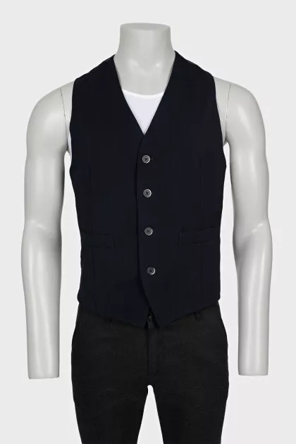 Men's blue wool vest