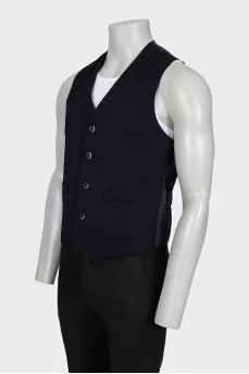 Men's blue wool vest
