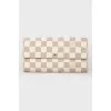 White wallet in a corporate print