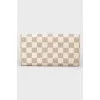 White wallet in a corporate print