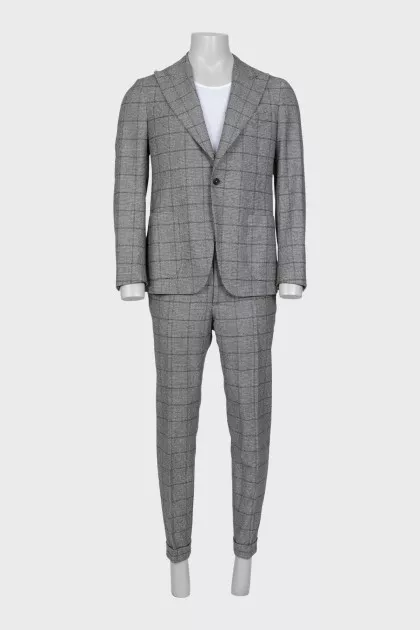 Men's gray wool and cashmere suit