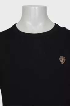 Men's wool jumper with embroidered logo