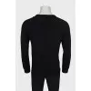 Men's wool jumper with embroidered logo