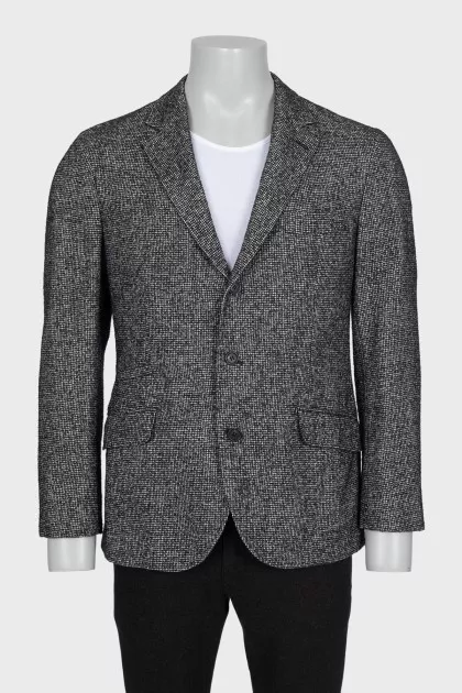 Men's black and white jacket with a small print