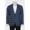 Men's wool and cashmere checkered jacket
