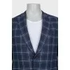 Men's wool and cashmere checkered jacket
