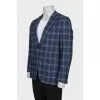 Men's wool and cashmere checkered jacket