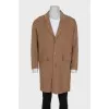 Men's straight coat made of wool and cashmere