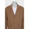 Men's straight coat made of wool and cashmere