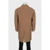 Men's straight coat made of wool and cashmere