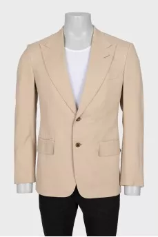 Men's beige single-breasted jacket