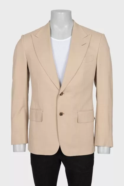Men's beige single-breasted jacket