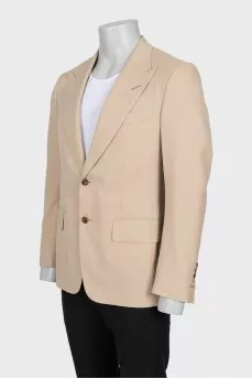 Men's beige single-breasted jacket