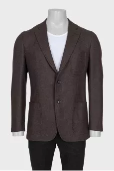 Men's wool and cashmere jacket with pockets