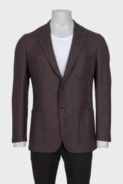 Men's wool and cashmere jacket with pockets