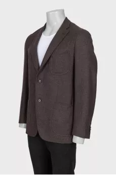 Men's wool and cashmere jacket with pockets
