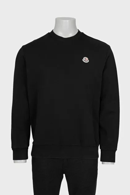 Men's black sweatshirt with a contrasting logo