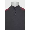 Men's pullover with contrasting shoulder panels