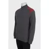Men's pullover with contrasting shoulder panels