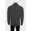 Men's pullover with contrasting shoulder panels
