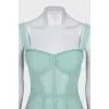 Green mesh corset top