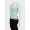 Green mesh corset top