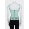 Green mesh corset top