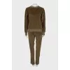 Plush sweatshirt and pants suit