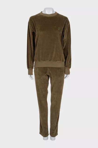Plush sweatshirt and pants suit