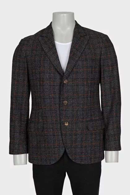 Men's gray plaid jacket