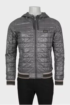 Men's gray hooded jacket