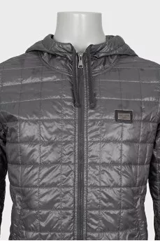 Men's gray hooded jacket