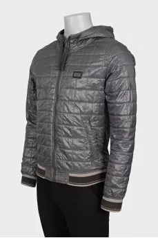 Men's gray hooded jacket