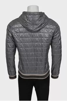 Men's gray hooded jacket