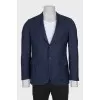 Men's blue wool and silk jacket