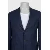 Men's blue wool and silk jacket