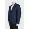 Men's blue wool and silk jacket