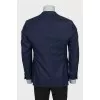 Men's blue wool and silk jacket