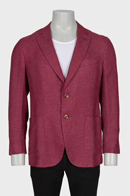 Men's red silk and cashmere jacket