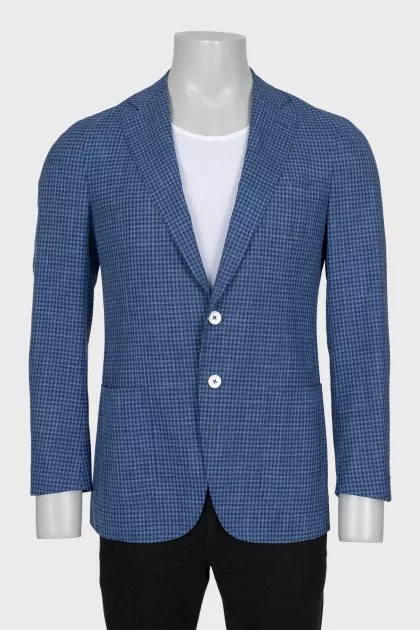 Men's jacket with wool, silk and linen