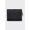 Black wallet with branded embossing