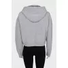 Gray cashmere zip-up hoodie