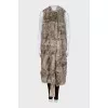 Long vest made of eco-pile