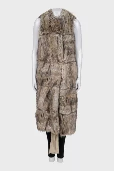 Long vest made of eco-pile