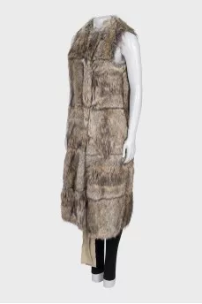 Long vest made of eco-pile