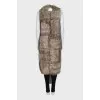 Long vest made of eco-pile
