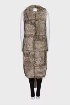 Long vest made of eco-pile