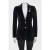 Velvet jacket with gold buttons