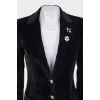 Velvet jacket with gold buttons