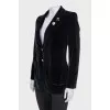 Velvet jacket with gold buttons
